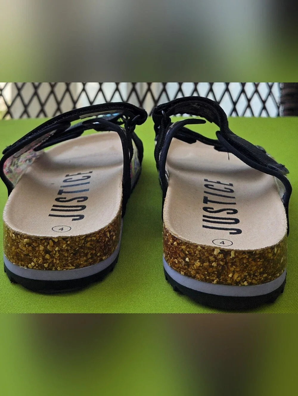 Justice Black Slides Size 4